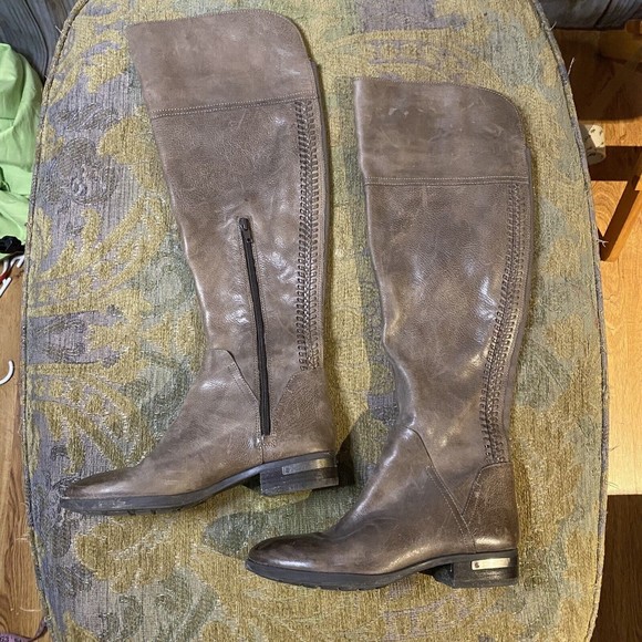 Vince Camuto Pedra Over The Knee Wide Calf Leather Zip Boots Size 7.5 - Picture 6 of 13